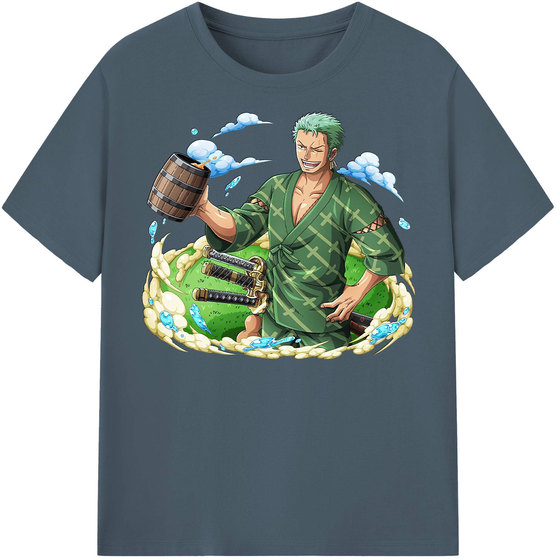 ワンピース ロロノア・ゾロ ONE PIECE Roronoa Zoro 綿100％半袖Tシャツ（フロントプリント）
